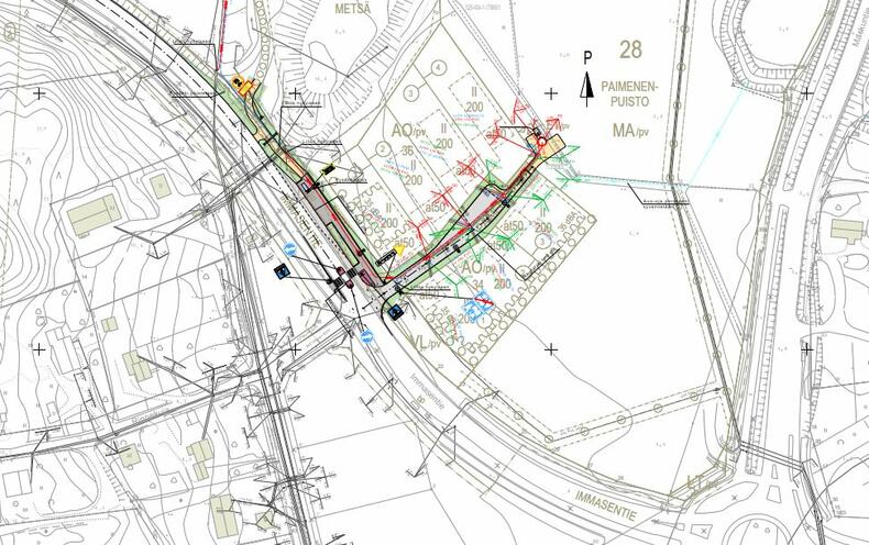 Haavuoren alueen eteläinen yleiskartta