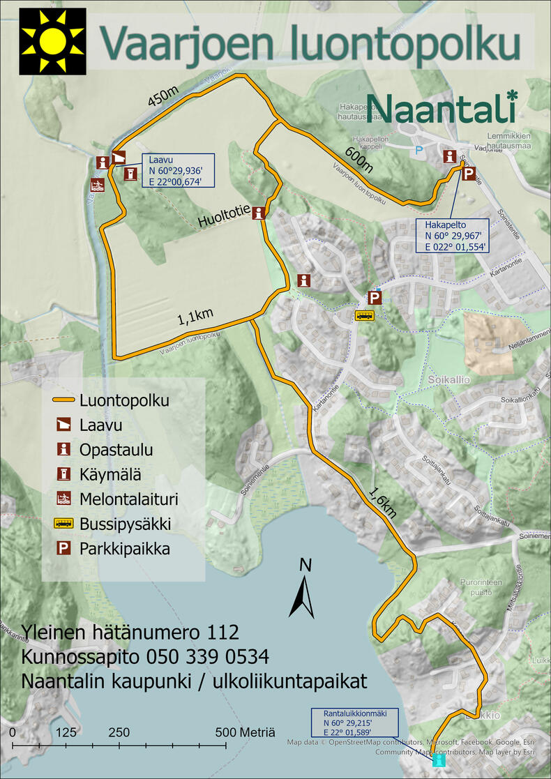 Vaarjoen luontopolun opaskartta