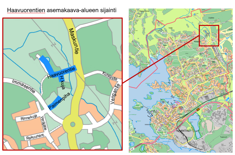 Haavuoren alueen sijainti opaskartalla