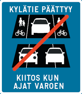 Kylätie päättyy -merkki