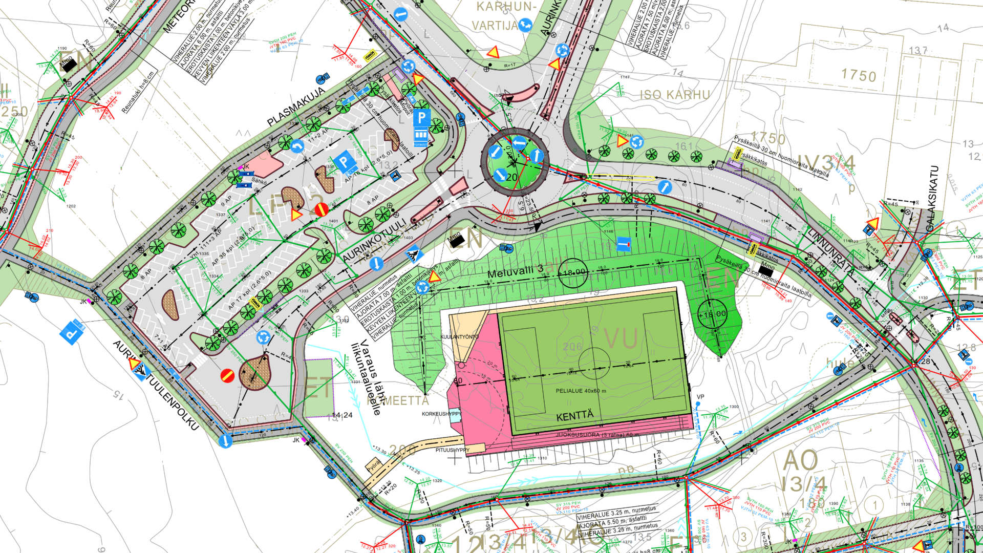 Perhetalon alueen katusuunnitelmat