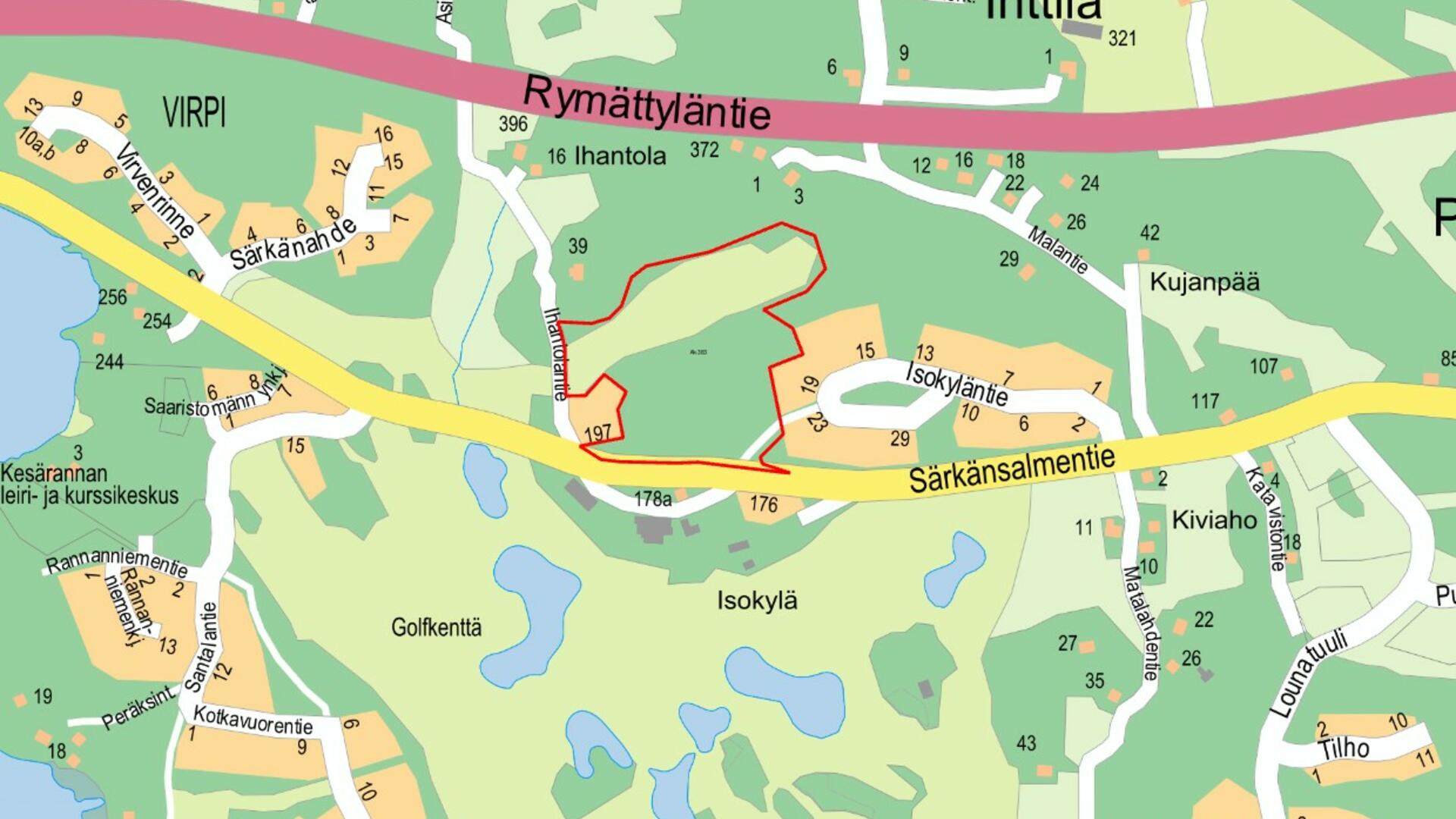 Kultaranta Resort hotelli rajaus opaskartta