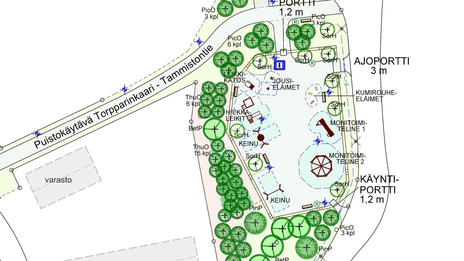Tarhurinpuiston leikkialueen ja puistokäytävän yleissuunnitelma