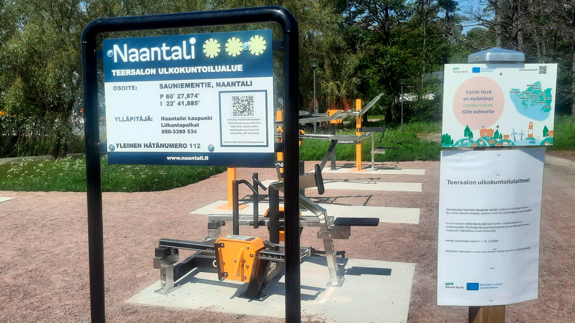 Teersalon ulkokuntoilupaikka.
