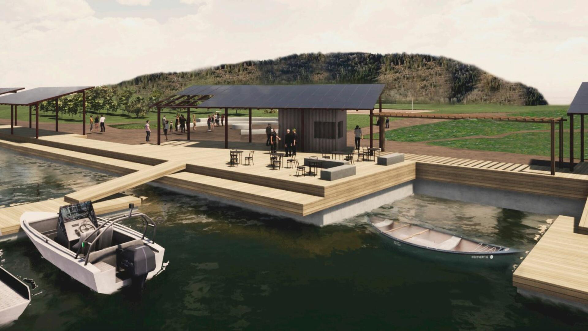 Havainnekuva asuntomessualueen Lounatuulen rannasta