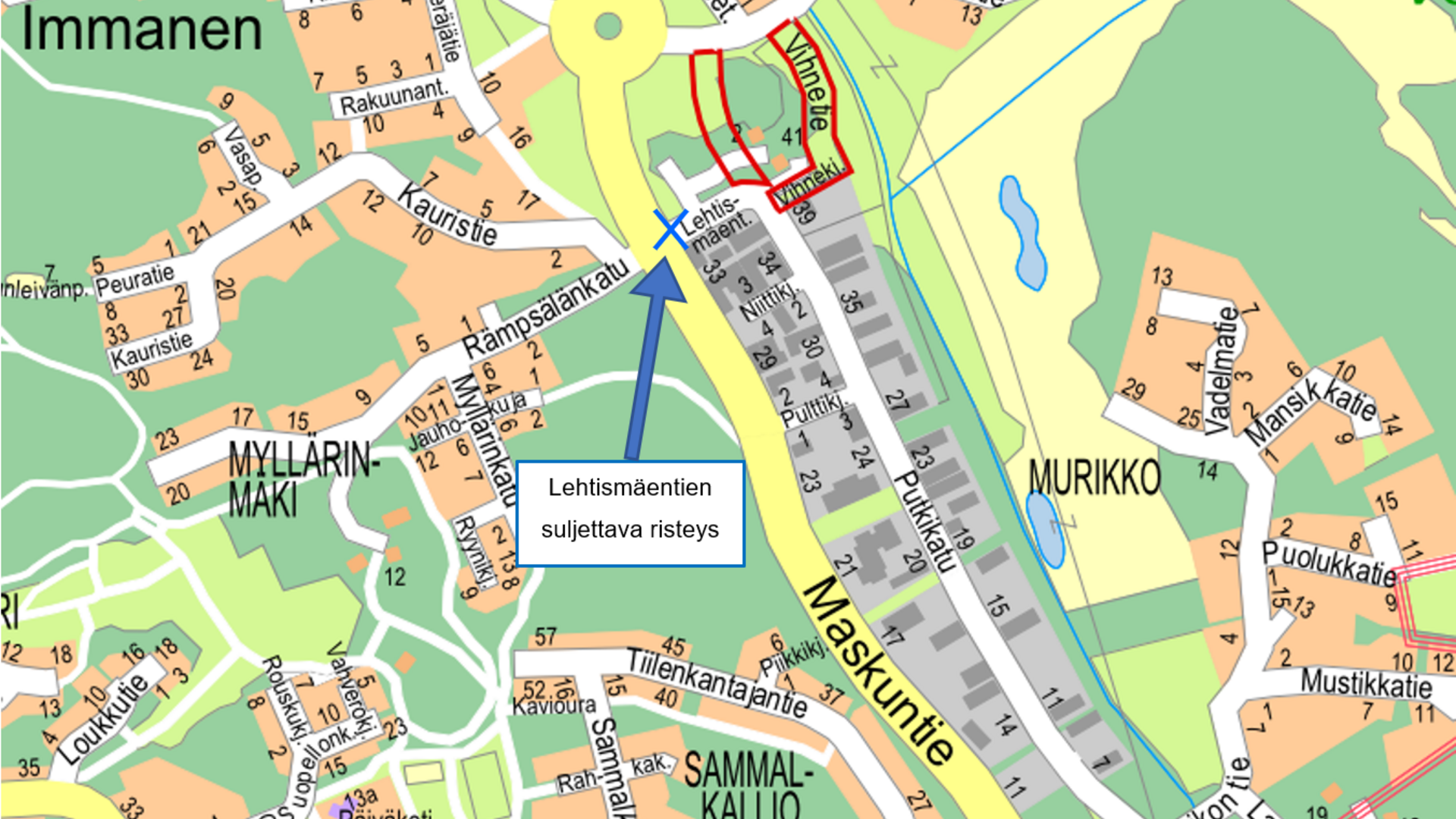 Murikon pohjoisosan asemakaava-alueen katusuunnitelmat