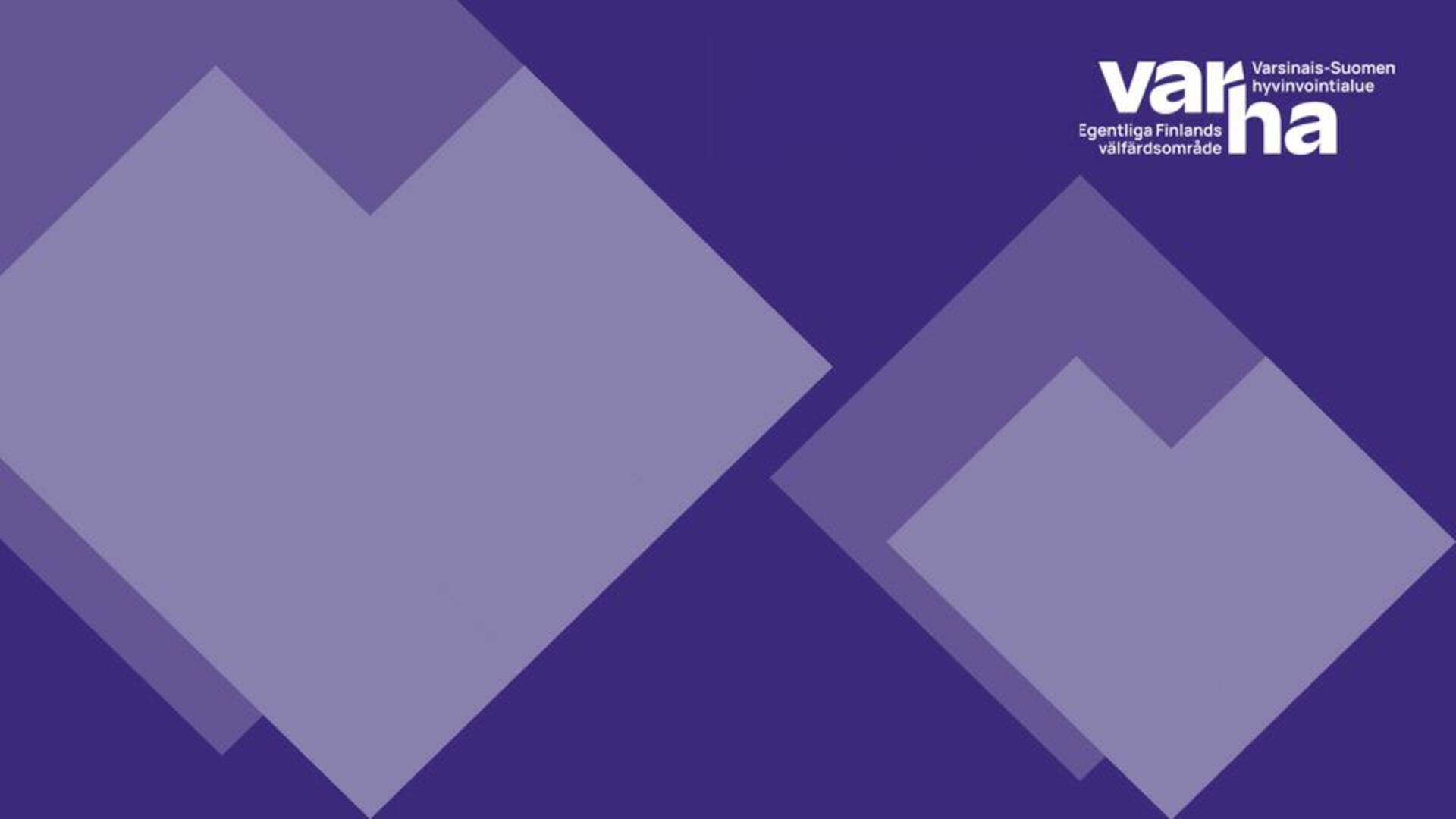 Varhan graafinen ilme violetilla pohjalla.