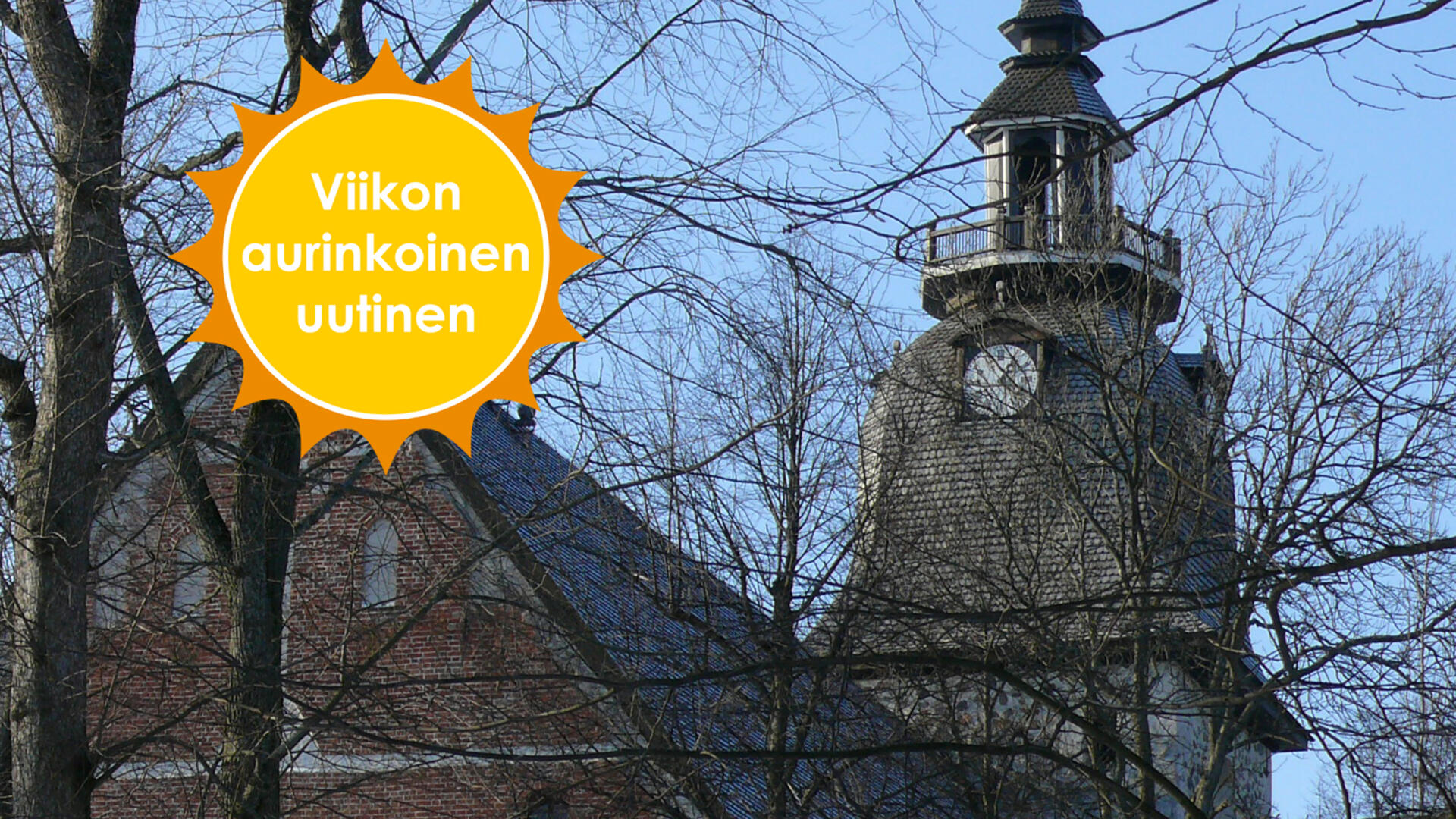 Talvinen Naantalin kirkko. Viikon aurinkoinen uutinen.