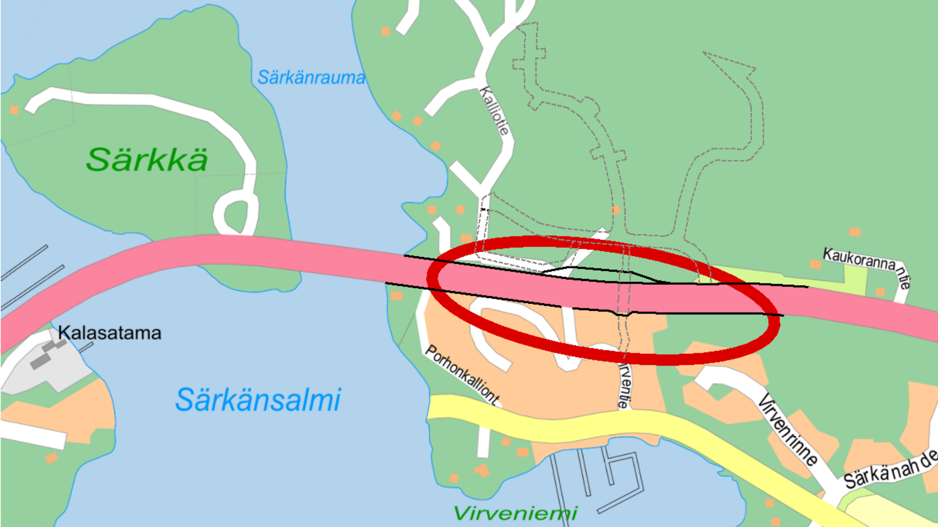 Maantien 189 (Rymättyläntie) parantaminen rakentamalla Virventien  alikulkukäytävä ja porrastettu liittymä Porhonkallion-Virpin uudelle  kaava-alueelle | Naantali