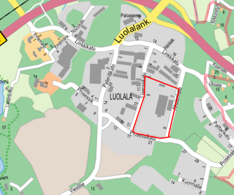 Aholankadun akm, sijainti opaskartalla