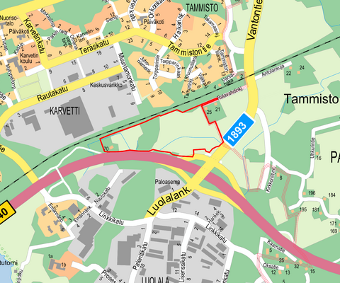 Vantontien työpaikka-alueen asemakaava opaskartta