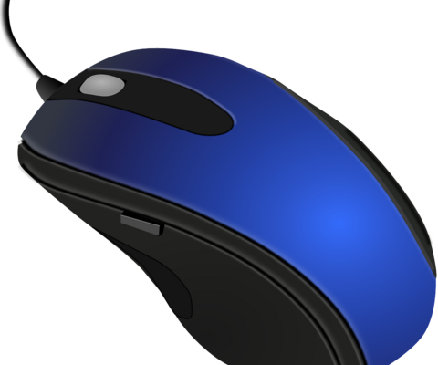 Sininen tietokoneen hiiri