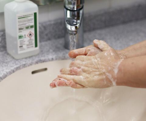 Kädet tulee pestä huolellisesti saippualla.