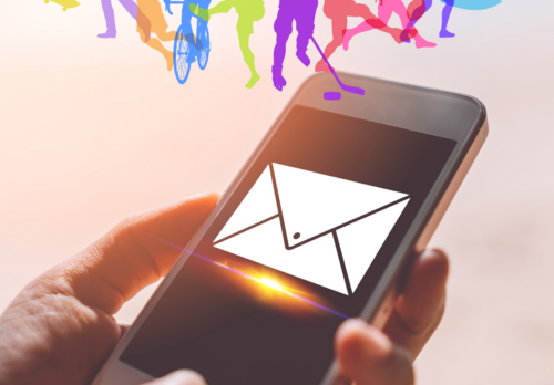 Puhelin ja liikuntasymboleita