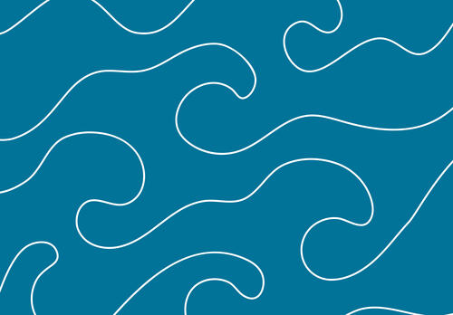 Sinisellä taustalla merikuviota.