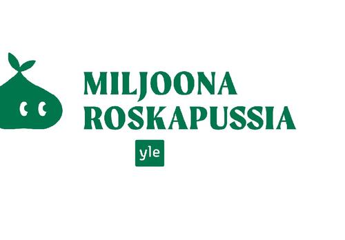 Vihreä roskapussi, jossa on silmät. Kampanjan logo.