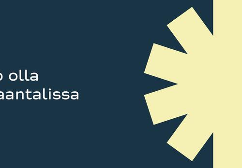 Kuva jossa keltainen aurinko ja viesti Ilo olla Naantalissa