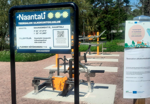 Teersalon ulkokuntoilupaikka.