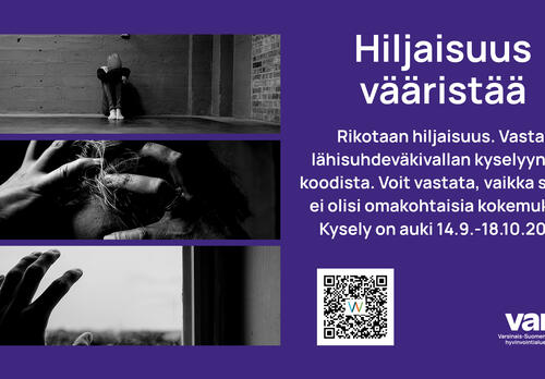 Varhan lähisuhdeväkivallan asukaskyselyn esite.