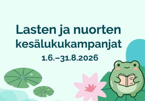 Lasten ja nuorten kesälukukampanja. Sammakko ja lumpeita.