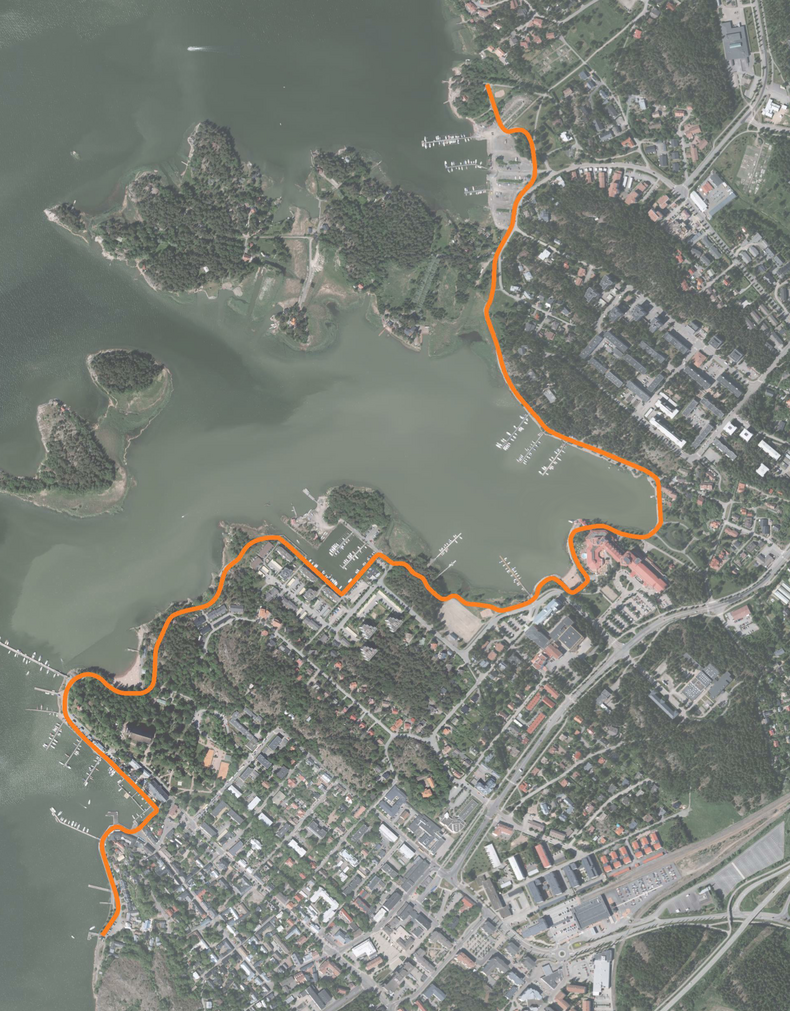 Rantaraitin nykyinen reitti