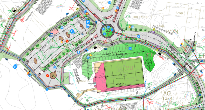 Perhetalon alueen katusuunnitelmat