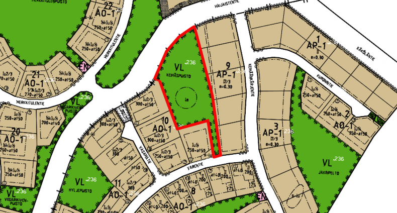 Kukolanvainion leikkialueen yleissuunnitelman kaavaote